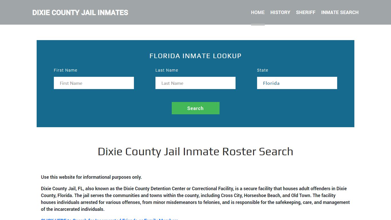 Dixie County Jail Inmate Roster Lookup, Cross, FL