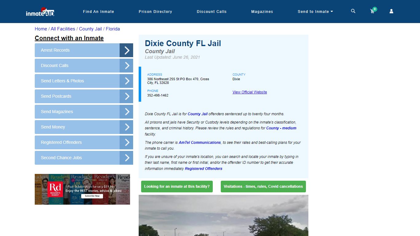 Dixie County FL Jail - Inmate Locator - Cross City, FL